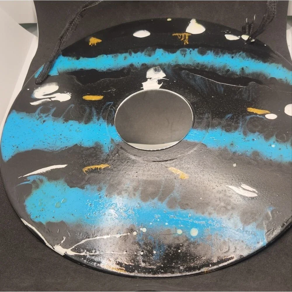 Hand Crafted Colorful Mirror Fluid Art Painting On 12
